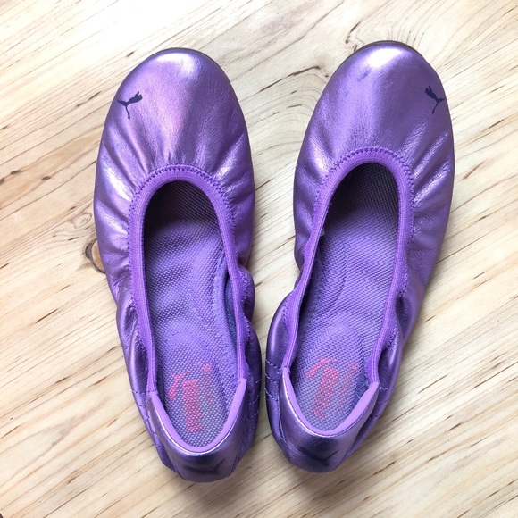 Puma purple metallic ballet flats
